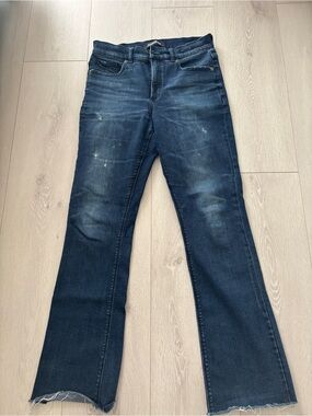 Express Straight Leg Jeans in Dark Blue Denim